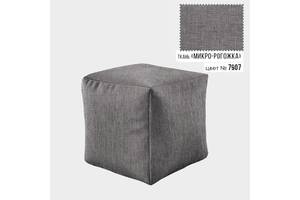 Бескаркасное кресло пуф Кубик Coolki 45x45 Серый Микророгожка (7907))