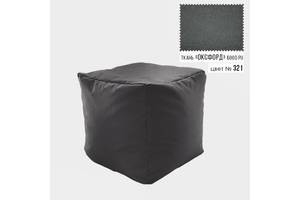 Бескаркасное кресло пуф Кубик Coolki 45x45 Серый Оксфорд 600