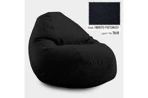 Безкаркасне крісло мішок груша Овал Coolki Рогожка XL 105x85 чорний