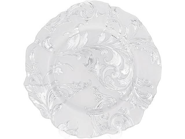 Блюдо 33 см стекло White silver DP91222 BonaDi
