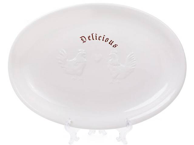 Блюдо Bona сервировочное Ceramic Тоскана Family DELICIOUS 37х27см с объемным рисунком DP40965