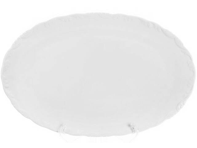 Блюдо Bona сервировочное фарфоровое Prince овальное 35.5х23 см белый фарфор DP40998