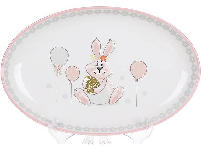 Блюдо Bona сервировочное керамическое Веселый кролик овальное 29х18.5 см DP41102