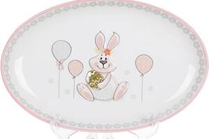 Блюдо керамическое 'Веселый кролик' овальное 29х18.5см
