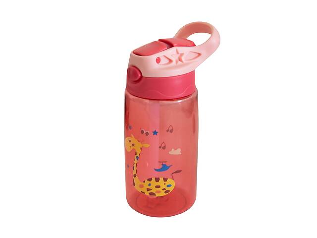 Бутылка для воды с трубочкой Baby пластиковая bottle LB400 500ml Красная детская поилка (ST)