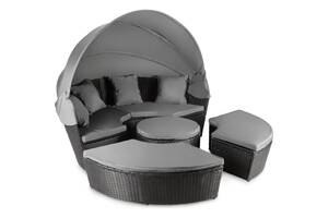 Cадові меблі Outtec Round Lounge Chairs модульні чорно-графітові