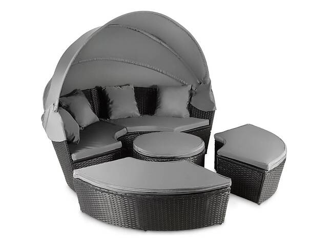 Cадові меблі Outtec Round Lounge Chairs модульні чорно-графітові