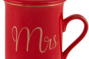 Чашка с крышкой и ложкой Кофейное утро Red Mrs 380мл DP218644 BonaDi