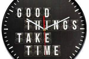 Часы настенные Technoline 775485 Good Things Take Time Черный