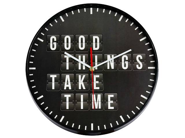 Часы настенные Technoline 775485 Good Things Take Time Черный