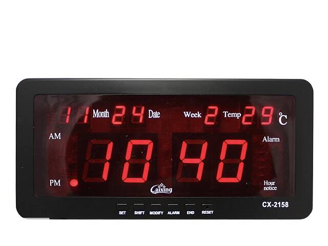 Часы настольные электронные Caixing CX 2158 220В 12В Черные