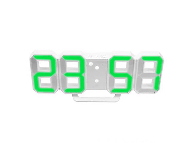 Часы настольные электронные RIAS LY-1089 LED с будильником и термометром Green Ligh White (3_02673)