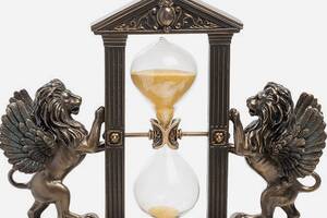 Часы настольные песочные Veronese Крылатые львы 20х18х7 см 1904310 полистоун с бронзовым покрытием Купи уже