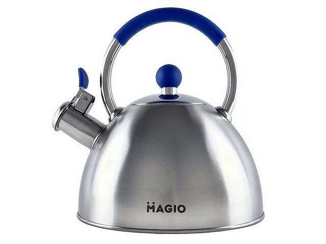 Чайник для плиты со свистком 2,5л MAGIO MG-1190 Steel/Blue N