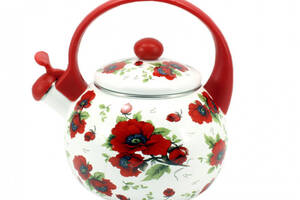 Чайник эмалированный со свистком 2,2 л RED HANDLE Zauberg (9/L)