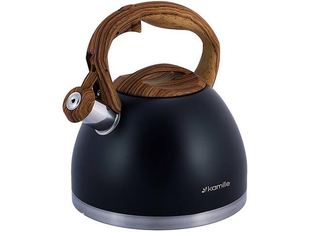 Чайник Kamille Whistling Kettle Black 2.7л из нержавеющей стали со свистком