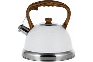 Чайник Kamille Whistling Kettle White 2.7л из нержавеющей стали со свистком