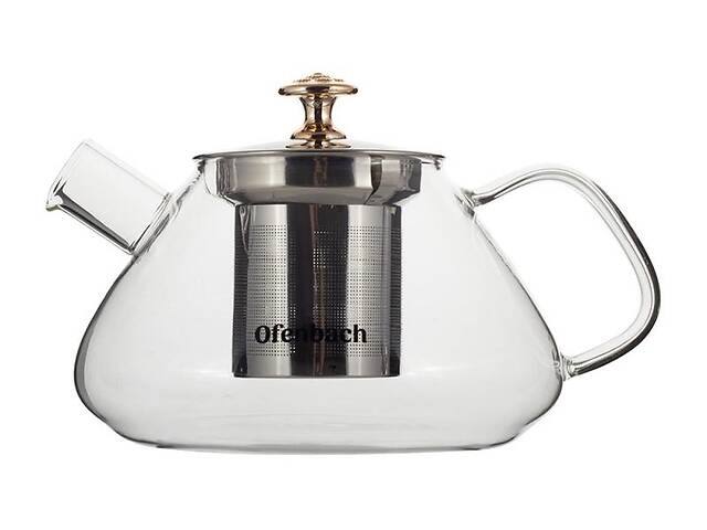 Чайник стеклянный заварочный Ofenbach 450мл со съемным ситечком (0616s)