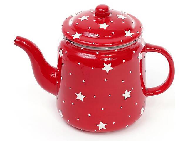 Чайник заварочный 'Звезды на красном' 1100мл, керамический