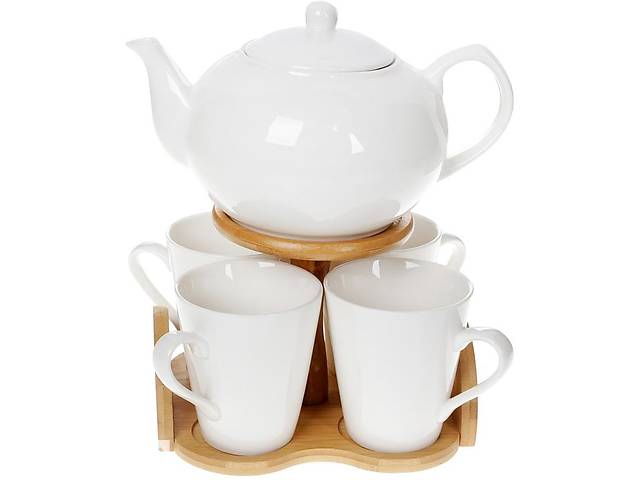 Чайный набор Nouvelle Home Глянец заварочный чайник и 4 кружки
