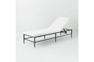 Cushioned Metal Outdoor Chaise Lounge