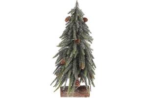 Декоративная елка 'Серебристый блеск' 35см, на деревянной подставке