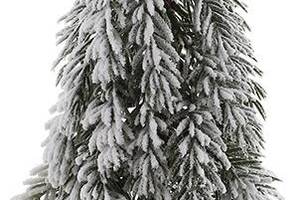 Декоративная елка 'Снежная на пеньке' 15х15х44см, полиэтилен и натуральное дерево