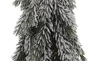 Декоративная елка 'Снежная на пеньке' 18х18х57см, полиэтилен и натуральное дерево