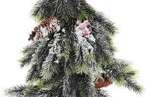 Декоративная елка 'Ягоды и шишки' 50см в джутовом мешочке