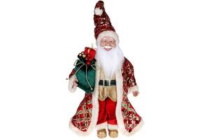 Декоративная фигура 'Санта с мешком' 45см, красный с изумрудом