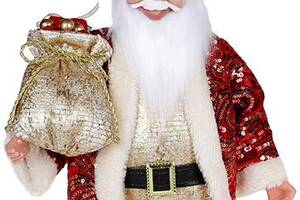 Декоративная фигура 'Санта с мешком' 45см, красный с золотом