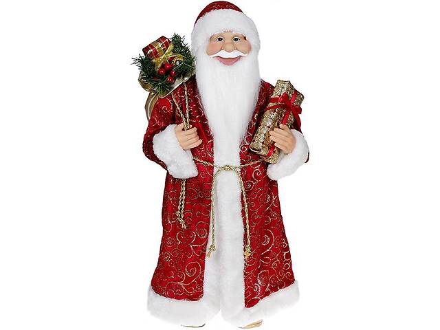 Декоративная фигура 'Санта с подарками' 60см, красный с золотистым