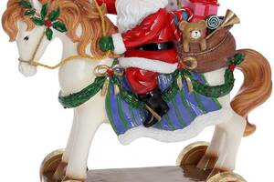 Декоративная статуэтка 'Санта на Лошадке' 40см, полистоун, красный
