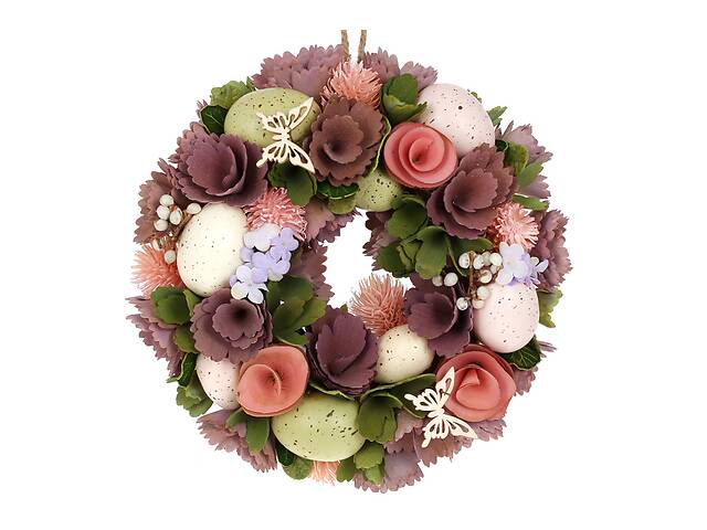 Декоративный пасхальный венок LI100254 BonaDi 24см Пепел розы