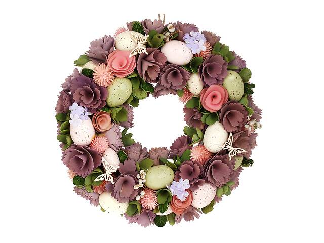 Декоративный пасхальный венок LI100255 BonaDi 34см Пепел розы