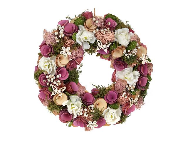 Декоративный пасхальный венок LI100256 BonaDi 33см Магнолия