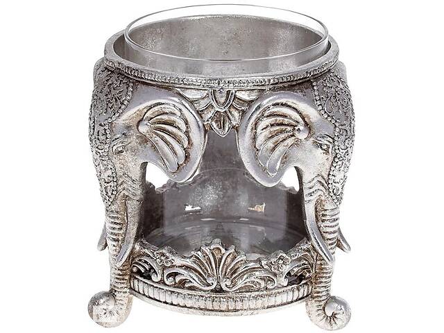 Декоративный подсвечник с колбой Indian elephant серебро DP87221 BonaDi
