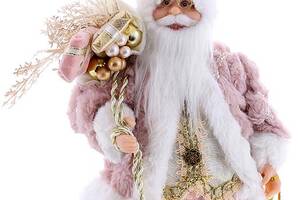 Декоративный Santa в цвете пыльная роза с подарками и фонарем BonaDi 30 см DP219404