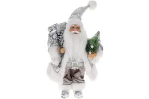 Декоративный Santa в цвете серебро с елкой и подарками BonaDi 30см DP219420
