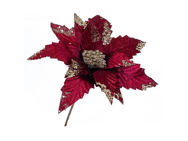 Декоративный цветок Elisey Новогодний с шишкой (6004-012)
