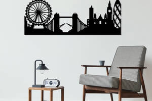 Деревянная дизайнерская картина Moku 'London' 50x19 см