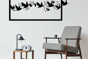 Дерев'яна картина Moku 'Birds' 70x31 см
