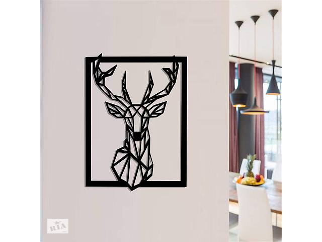 Дерев'яна картина Moku 'Deer' 70x52 см