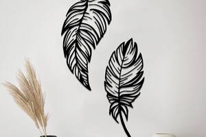 Дерев'яна картина Moku 'Feathers' 70x33 см