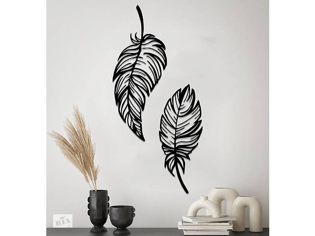 Дерев'яна картина Moku 'Feathers' 90x43 см