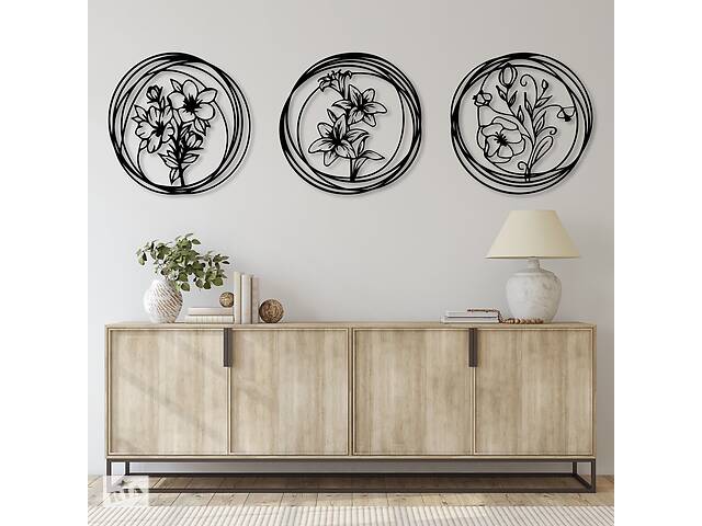 Дерев'яна картина Moku 'Florium' 50x50 см