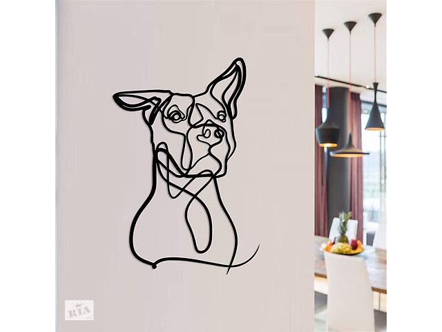 Деревянная картина Moku 'Funny Dog' 70x48 см