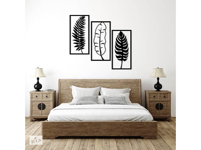 Деревянная картина Moku 'Leaf' 60x30 см