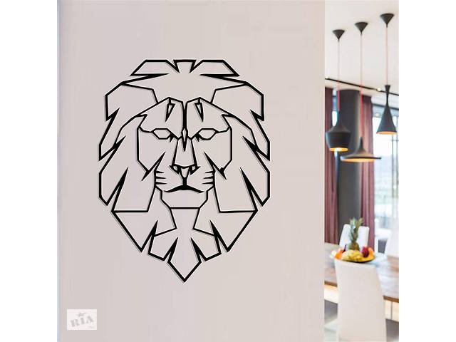 Дерев'яна картина Moku 'Lion' 80x61 см