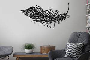 Деревянная картина Moku 'Peacock Feather' 60x31 см